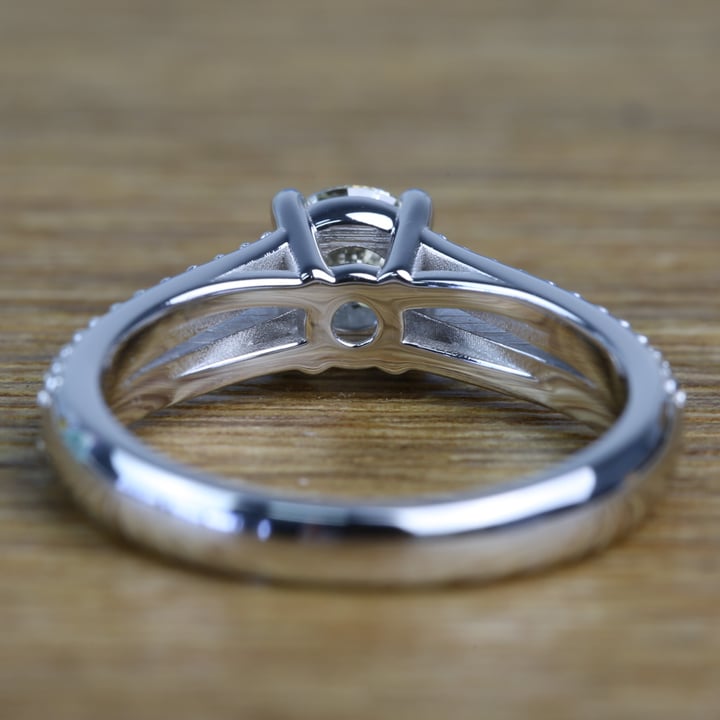 Round Diamond Split Shank Engagement Ring (0.90 Carat) - small angle 4